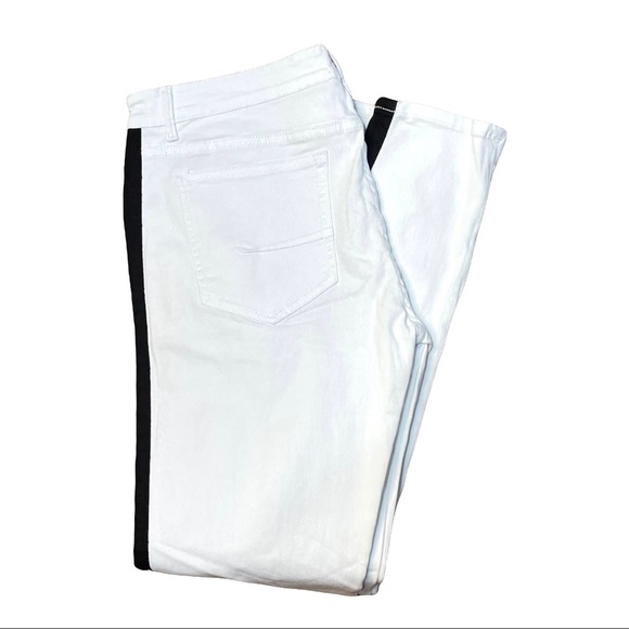 KDNK White Side Stripe Distressed Jeans - Picture 8 of 12